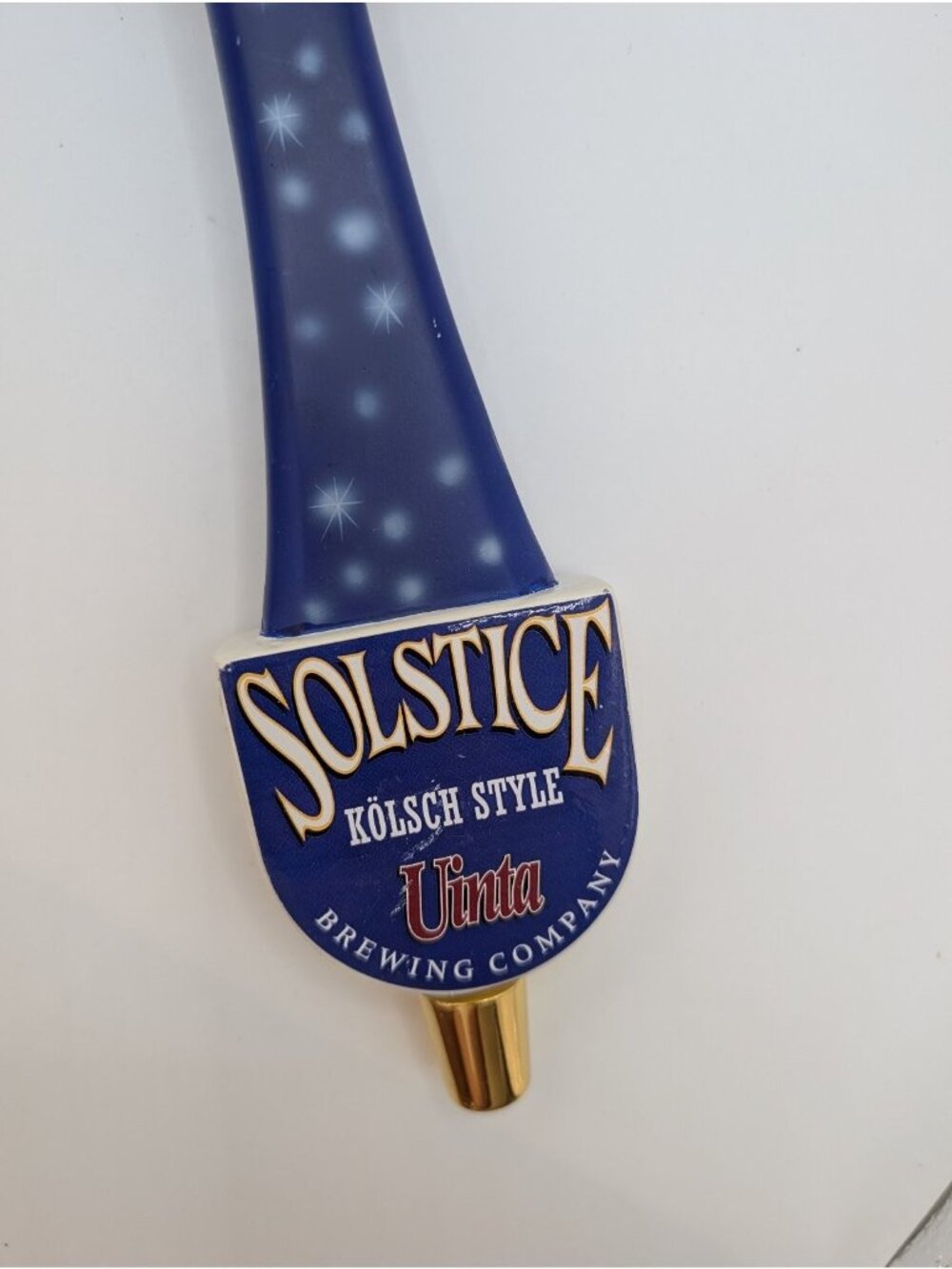 Uinta Solstice Kolsch Style Tap Handle Blue Yellow Sun 11" Beer Collectible RARE - Picture 3 of 5